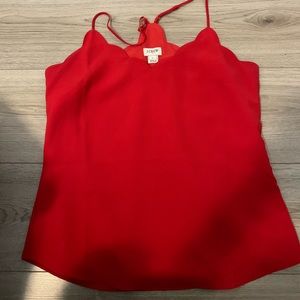 J crew scallop red blouse size 2